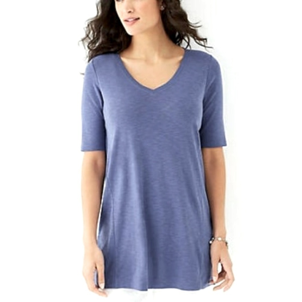 J JILL•100% LINEN Blue shirt